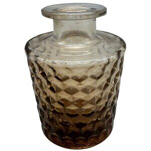 Vintage Textured Diamond Purple Colored Glass Apothecary Bottle Vase READ